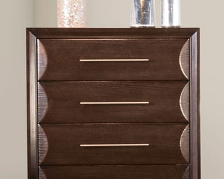 Sunvega Transitional Espresso Solid Wood Chest with Felt-Lined Drawers