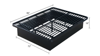 Sunvega Modern Black Metal King Size Platform Bed Frame with 16 Inch Height