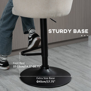 Sunvega Adjustable Swivel Bar Stools Set of 2 with Linen Touch Fabric