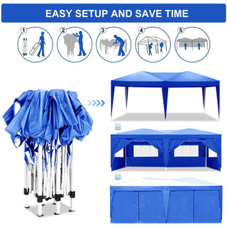 Sunvega 10x20 Pop Up Canopy Tent with 6 Removable Sidewalls and Carry Bag