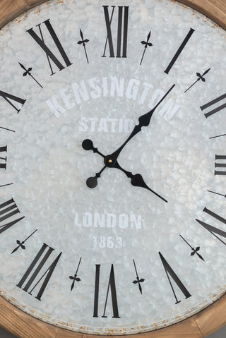 Sunvega Antique White Oversized Oval Wall Clock for Kitchen Living Room