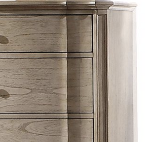Sunvega Antique Taupe Finish 5-Drawer Chest with Felt-Lined Top and Cabriole Legs