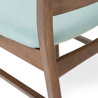 Sunvega Mid-Century Modern Upholstered Dining Chairs with Rubberwood Legs Set of 2
