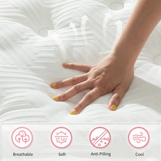 Sunvega Queen 12 Inch Hybrid Mattress with Cooling Cover and Edge Support