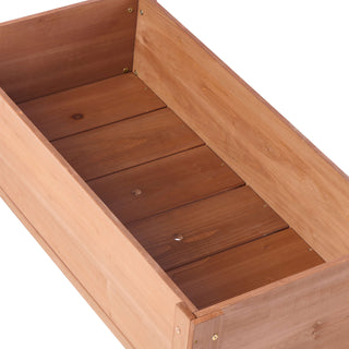 Sunvega Natural Solid Wood Raised Garden Bed with Legs for Outdoor Plants Flowers Fruits Vegetable Herb Growing