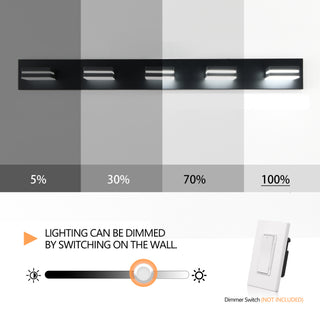 Sunvega Modern Chrome LED Vanity Light with 6 Geometric Lamp Heads for Bathroom Mirror