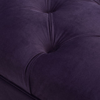 Sunvega Alma Tufted Purple Velvet Flared Arm Entryway Bench with Bolster Pillows
