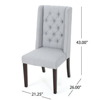 Sunvega Modern Wingback Dining Chairs with Button Tufted Stitching and Birch Wood Legs