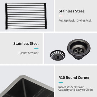 Sunvega 32x19 Inch Undermount Kitchen Sink with Superior Drainage and Soundproofing