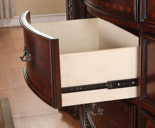 Sunvega Traditional Formal Style Nightstand with Genuine Marble Top and Three Drawers