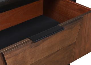 Sunvega Walnut Wood Dresser with 6 Spacious Drawers and Brushed Nickel Hardware