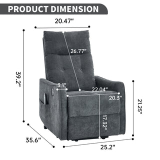 Sunvega Single Motor Power Lift Recliner Chair with Massage and Heat for Elderly
