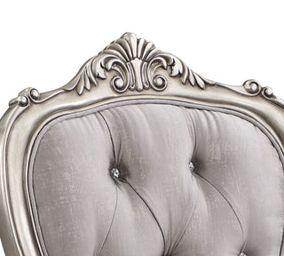 Sunvega Tufted Side Chairs with Antique Platinum Finish and Scrollwork (Set of 2)