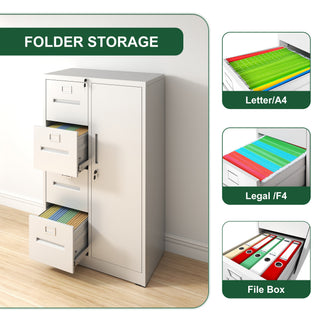 Sunvega 5 Drawer Metal Vertical File Cabinet with Lock on Wheels for Home Office