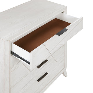 Sunvega Antique White Finish Nightstand with 2 Dovetail Drawers for Bedroom