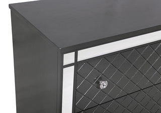 Sunvega Glam Style 2 Drawer Nightstand with Mirror Plating and Tapered Legs