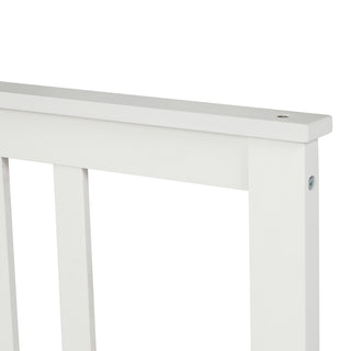 Sunvega White Wood Platform Bed with Headboard Footboard and Slat Support