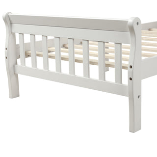 Sunvega Twin Sleigh Bed Frame with Headboard and Footboard for Living Room