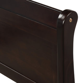 Sunvega Full Size Wood Platform Bed with Headboard and Classic Solid Wood Slat Support