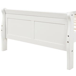 Sunvega Full Size Wood Platform Bed with Headboard and Classic Solid Wood Slat Support