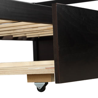Sunvega Twin Size Daybed with Hideaway Trundle Bed and Sturdy Solid Wood Frame