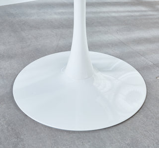 Sunvega 31.5 inch White Tulip Dining Table with Round MDF Top for 2-4 People