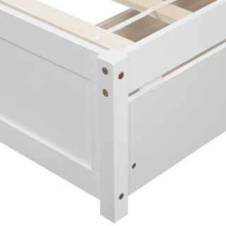 Sunvega Twin Wood Platform Storage Bed Frame with Two Drawers and Headboard