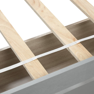 Sunvega Twin Wood Platform Storage Bed Frame with Two Drawers and Headboard