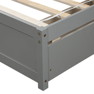 Sunvega Twin Wood Platform Storage Bed Frame with Two Drawers and Headboard