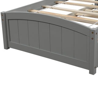 Sunvega White Twin Size Wood Platform Bed with Trundle for Maximized Space