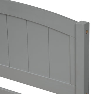 Sunvega White Twin Size Wood Platform Bed with Trundle for Maximized Space