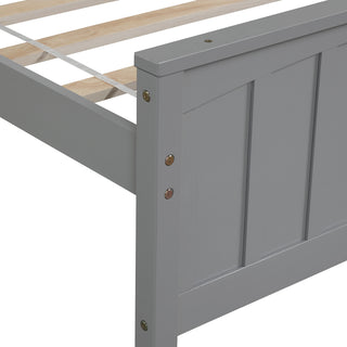 Sunvega Twin Size Wood Platform Bed with Headboard and Footboard for Bedroom