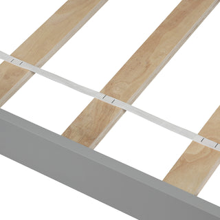 Sunvega Twin Size Wood Platform Bed with Headboard and Footboard for Bedroom