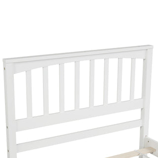 Sunvega Twin Size Wood Platform Bed with Headboard and Footboard for Bedroom