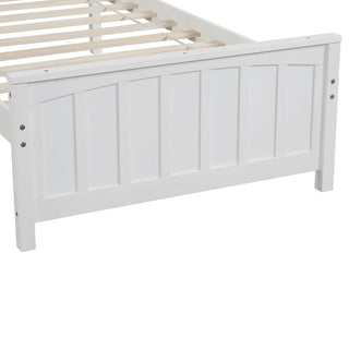 Sunvega Twin Size Wood Platform Bed with Headboard and Footboard for Bedroom