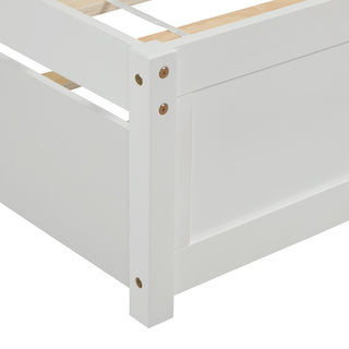 Sunvega Twin Size Gray Wood Platform Bed Frame with Trundle for Maximized Space