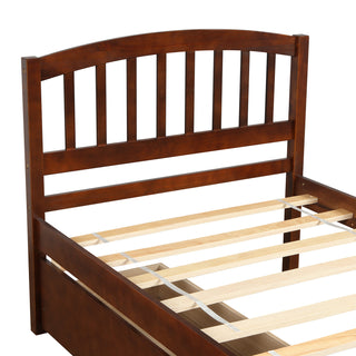 Sunvega Twin Wood Platform Storage Bed Frame with Two Drawers and Headboard