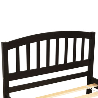 Sunvega Twin Size Gray Wood Platform Bed Frame with Trundle for Maximized Space