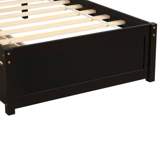 Sunvega Twin Wood Platform Storage Bed Frame with Two Drawers and Headboard