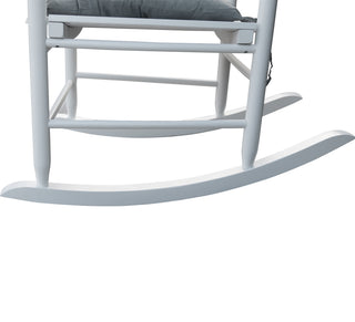 Sunvega Black Painted Populus Wood Porch Rocker Chair with Wide Seat