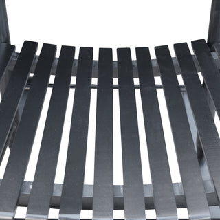 Sunvega Black Painted Populus Wood Porch Rocker Chair with Wide Seat