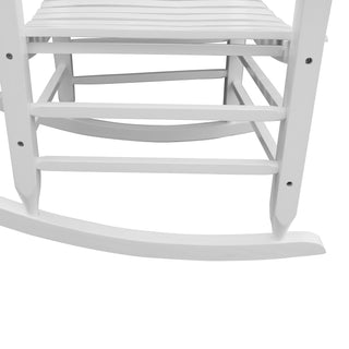 Sunvega Black Painted Populus Wood Porch Rocker Chair with Wide Seat