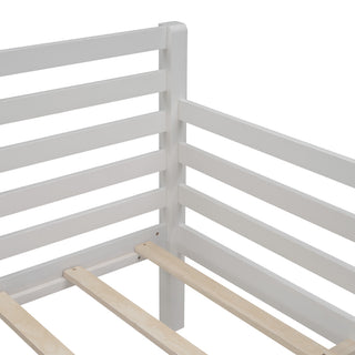 Sunvega Full Size Wooden Daybed with Clean Modern Design and Safety Rails