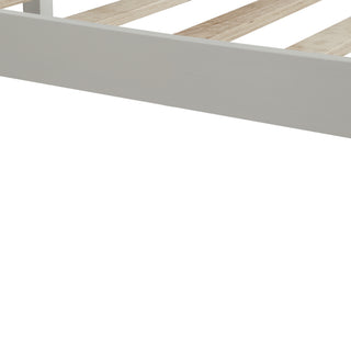 Sunvega Sturdy Wood Platform Bed Frame with Headboard for Queen Size Oak Finish