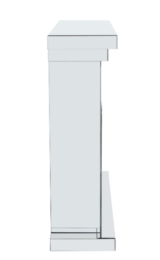 Sunvega Acrylic Diamond Mirror Wall Fireplace Frame with LED Flame Effects