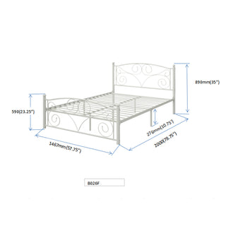 Sunvega Full Metal Bed with Sturdy Steel Structure for Modern Bedroom