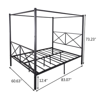 Sunvega Sturdy Full Metal Platform Bed Frame with X Shaped Support and Storage
