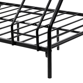 Sunvega Heavy Duty Twin Over Full Metal Bunk Bed with Enhanced Guardrail and Inclined Ladder