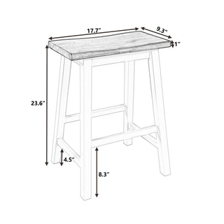 Sunvega 2-Piece Walnut Counter Height Wood Kitchen Dining Stools for Small Spaces
