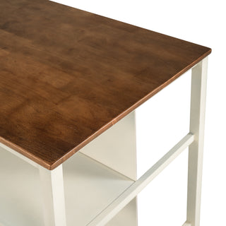 Sunvega 2-Piece Walnut Counter Height Wood Kitchen Dining Stools for Small Spaces